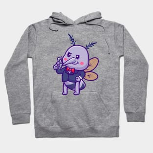 Cute Mosquito Holding Gun Cartoon Hoodie